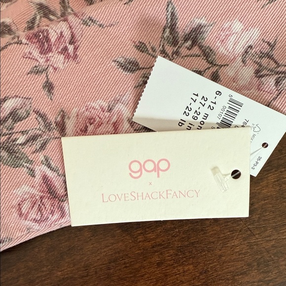 NWT Gap x LoveShackFancy floral Pink Kids Overalls 6-12mo - Picture 4 of 7